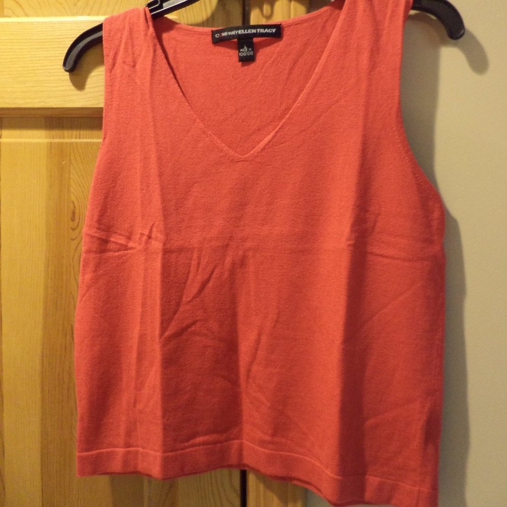 💐🌷🌺 COMPANY ELLEN TRACY V-NECK TANK TOP~RED~Large